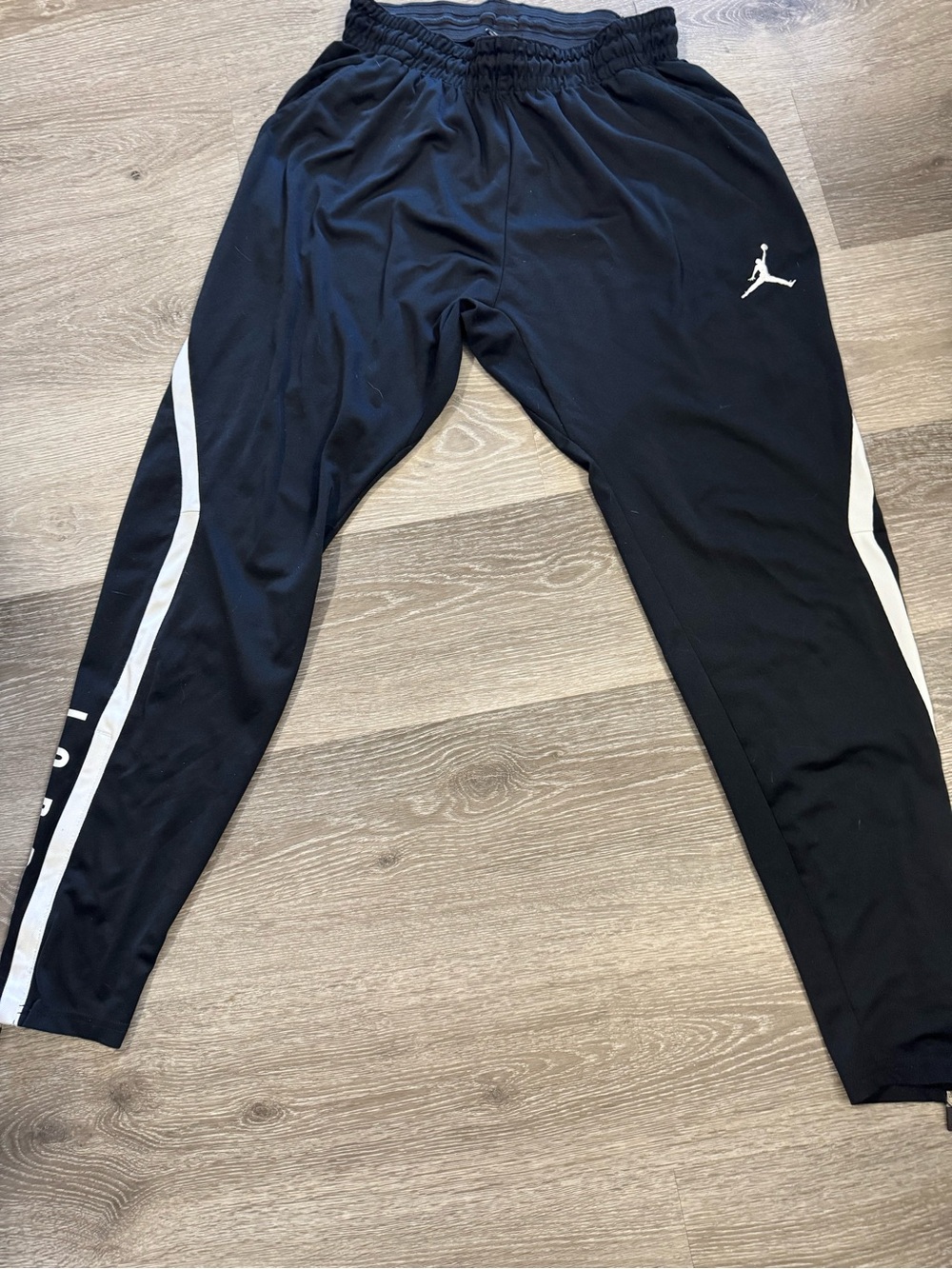 Jordan Black Athletic Track Pants with White Accents
